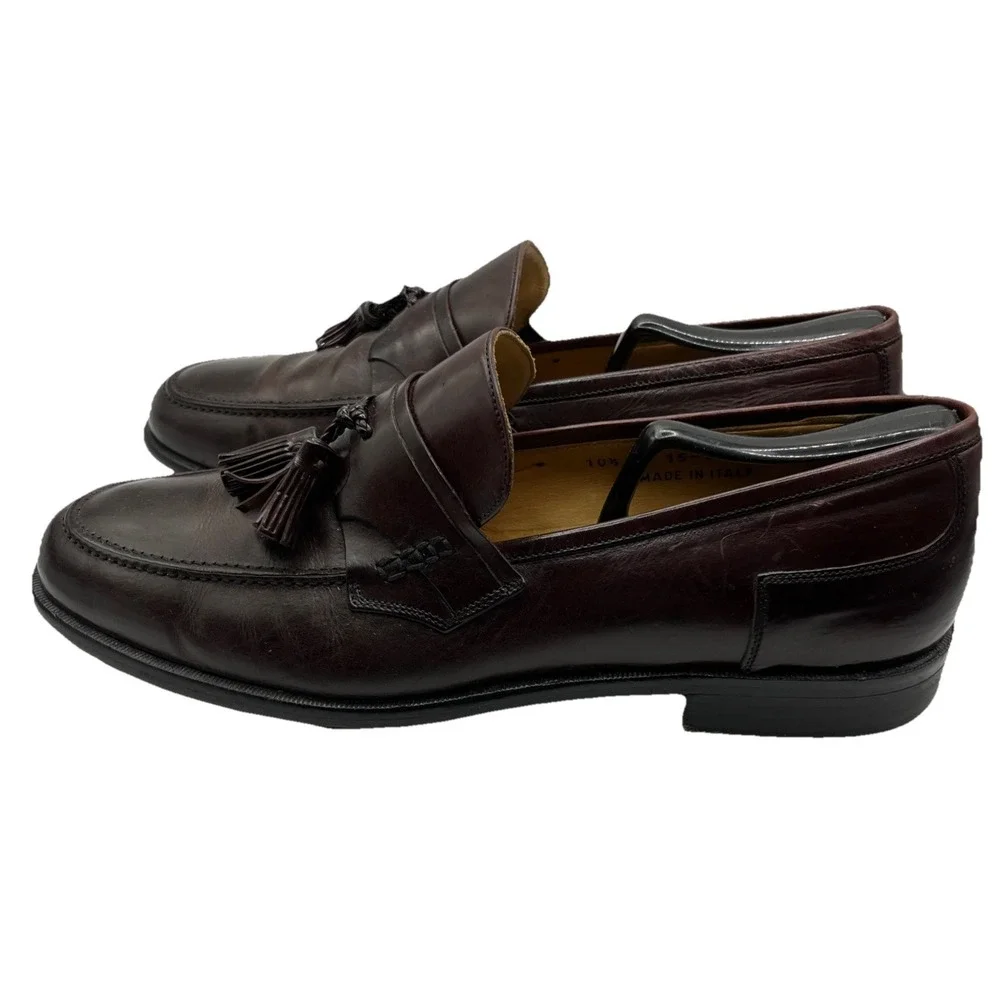 J. Murphy By Johnston & Murphy Burgundy Tassel Kiltie Men's Loafers, Size 10.5 M